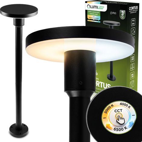 Lampada da giardino per esterni con palo CCT LED 12W 3000-6500K IP65 CORTUS LUMILED (1/5)