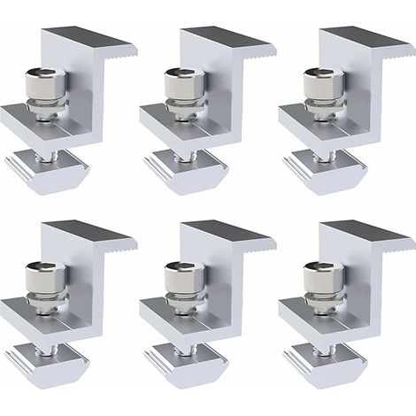 6er-Pack Solarpanel-Montagehalterungen, Z-Typ-Seitenpress-PV-Halterungen, Höhe 30 mm
