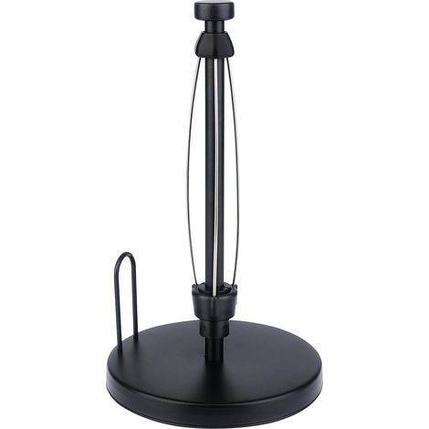Porte-essuie-tout pour comptoir, support pour rouleau d'essuie-tout à une main avec base lestée et ventouses pour cuisine et salle de bain,noir (1/5)
