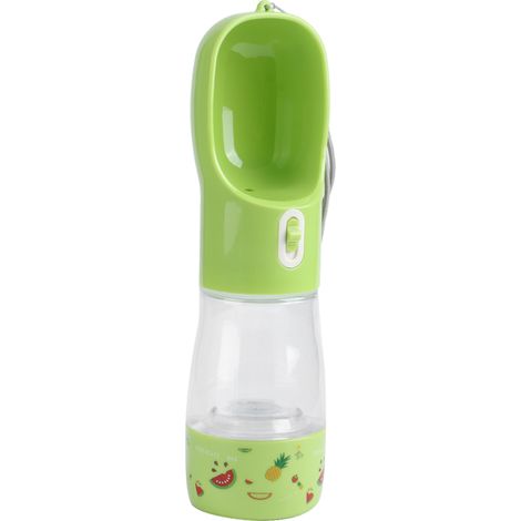 Bouteille d'eau portable pour animaux de compagnie, gobelet de voyage, distributeur d'eau pour chiens et chats, verte (1/5)