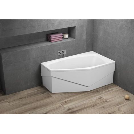Bañera MARIKA 140 x 80 cm, ángulo derecho, con faldón (1/4)