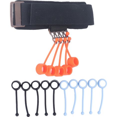 Renforceur de doigts en silicone réglable, extenseur de main noir avec sangle de poignet pour améliorer la flexibilité et la force de préhension. (1/5)