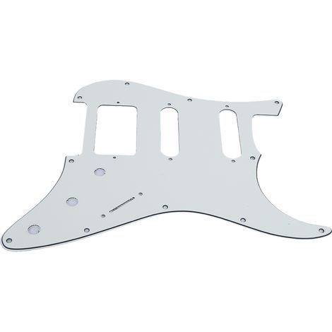 Protecteur de Guitare Électrique Miroir Blanc 11 Trous pour Stratocaster et Les Paul (1/5)