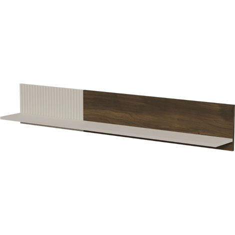 Étagère murale contemporaine beige et aspect noyer 150 cm PUMP (1/3)