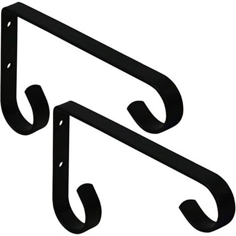 Wandmontiertes Blumentopfregal, Set mit 2 schweren Pflanzenhaltern, hängender Blumentopfhalter aus Metall, dekorativer Pflanzenhalter für Pflanzgefäße, Laternen, Vogelhäuschen, Außendekoration