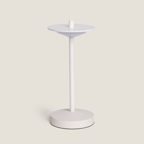 Lámpara de Mesa LED Portátil para Exterior Metal con Batería Recargable Estepona Blanco