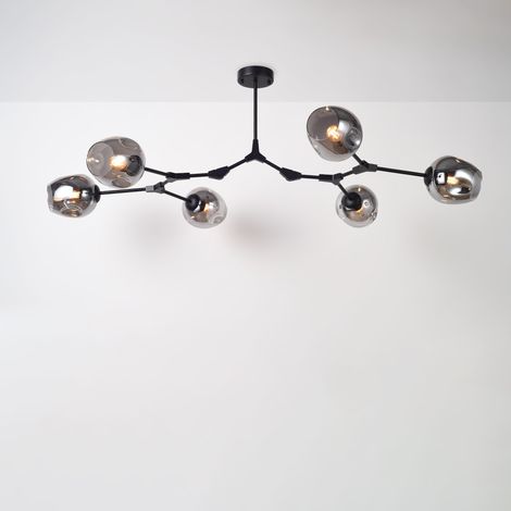 Lampe suspendue articulée "ORION 6" - 6 x E27 - Noir