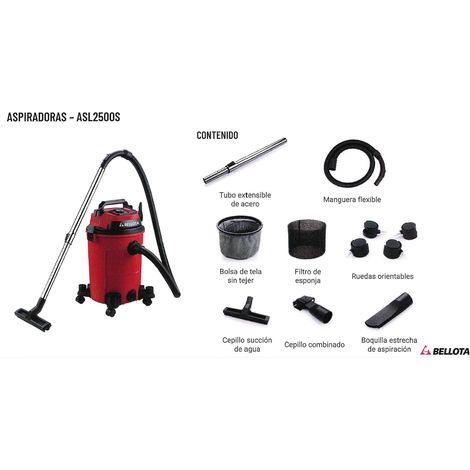 BELLOTA ASL2500SE Aspirapolvere 2000 W 25 L Solido/Liquido