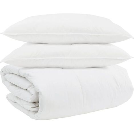 Ensemble trois pièces housse de couette et taie d'oreiller en duvet de canard blanc (1/5)