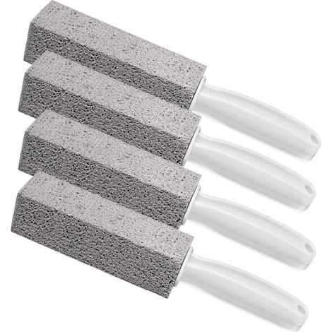 Ensemble de 4 pierres ponces pour toilettes avec poignée ergonomique extra-longue (1/4)