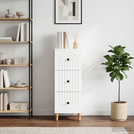 vidaXL Mobile con Cassetti Bianco 33 x 34,5 x 90 cm (1/5)