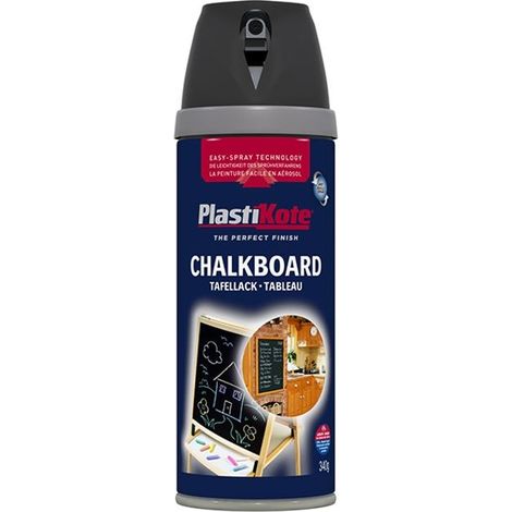 Plastikote Twist & Spray Chalkboard Paint Black Matt Finish 400ml Spray Can