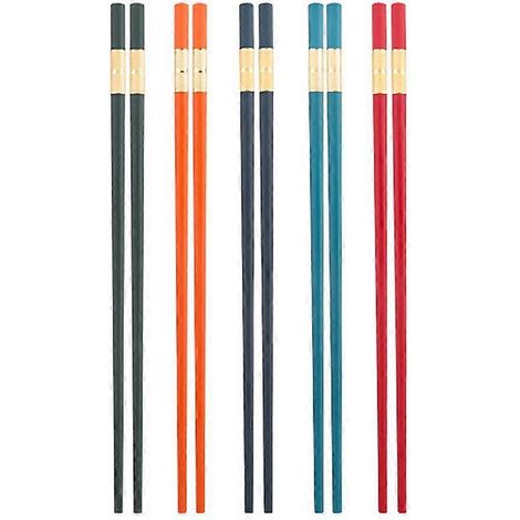 paires de baguettes de voyage, baguettes pour fondue chinoise, baguettes à sushi, baguettes chinoises en bois, baguettes pour ramen-24.3X0.8X0.8CM-Colorful