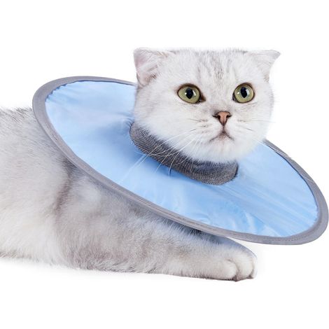 Katzen-Kegelhalsband, Leckstopp, verstellbares Rippen-Halsband zur Genesung