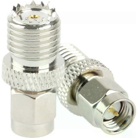 Adaptateur coaxial - Connecteur SMA mâle vers mini UHF femelle - (1/4)