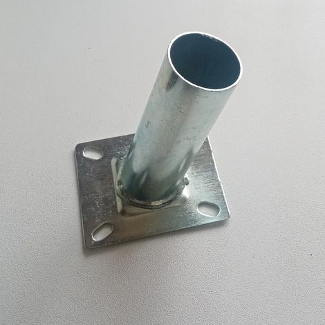 Staffa zincata per proiettore stradale con flangia di fissaggio (1/4)
