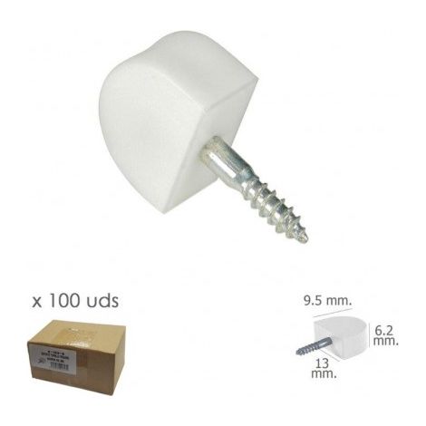Support d'étagère à petite vis blanche (boîte de 100 unités)