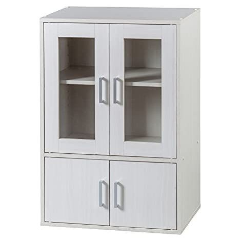 Iris Ohyama, Meuble, Bibliothèque de rangement, Vaisselier, Buffet -GKN-9060- Chêne Blanc, L24 x P29 x H90 cm
