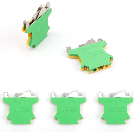 Pieces DIN Rail Terminal Blocks Kit, Brass Pass-Through Terminal Blocks DIN Rail Mounting, Din Rail Terminal Block UK 2.5, Din Rail Terminal UK2.5, Conductor Section 2.5 mm², for Wiring (1/5)