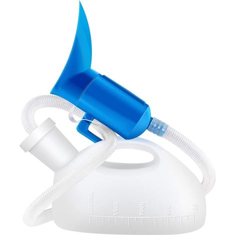 Portable Female Urinal, Urinal Bottle for Women and Men 2000ml Urinal Pot Adult Room Reusable High Capacity Thicken Unisex Urinal with 1.3M Tube (1/5)