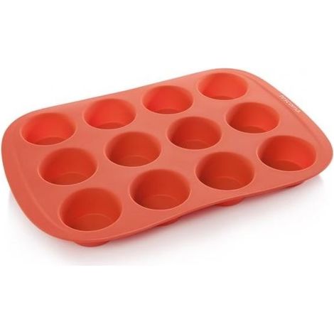 Tescoma T629434 Delicia Stampo in Silicone per 12 Muffin Flessibile Resistente a 230 °C Lavabile in Lavastoviglie Salvaspazio colore Nero (1/2)