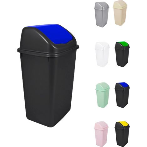 Cubo de Basura con Tapadera Basculante - 15L / 25L / 30L / 50L - Papelera Ideal para Cocina, Baño y Oficina (1/5)