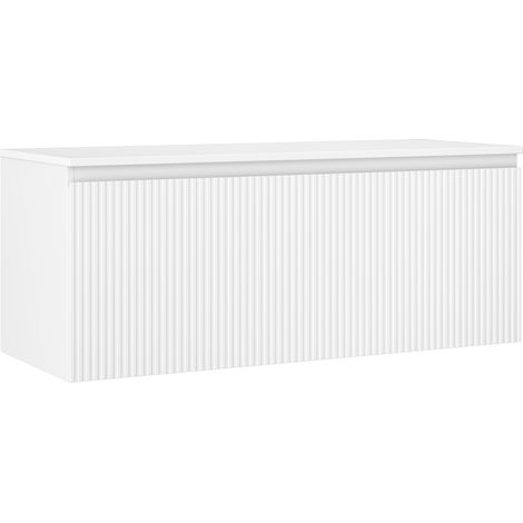 Mexen Rivel Badschrank unter Waschbecken 120 cm mit Arbeitsplatte, 1 Schublade, gerillt, weiße Matt - 91A20-12047-1-BFC01