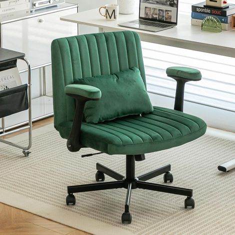 Fauteuil de bureau en velours pour bureau à domicile – Fauteuil pivotant réglable en hauteur bureau tissu bureaux