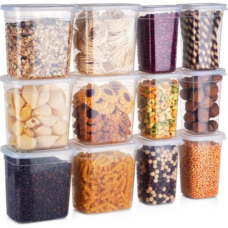 Recipientes para productos a granel con tapa, 1 l / 1,85 l, 12 unidades. (1/5)