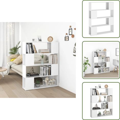 Bibliothèque/Séparateur de pièce Blanc 100x24x124 cm - Bibliothèque Blanche - Bibliothèque Moderne - Meuble Rangement - Séparateur Pièce - Étagère Salle À Manger (1/5)