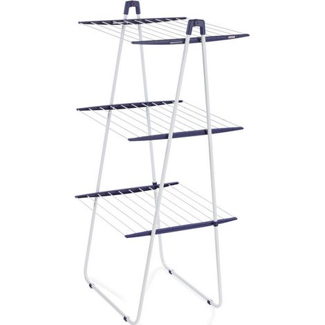 Leifheit – Séchoir à linge tour 19m – 3 étagères modulables – Pliable pour balcon ou douche – 81435