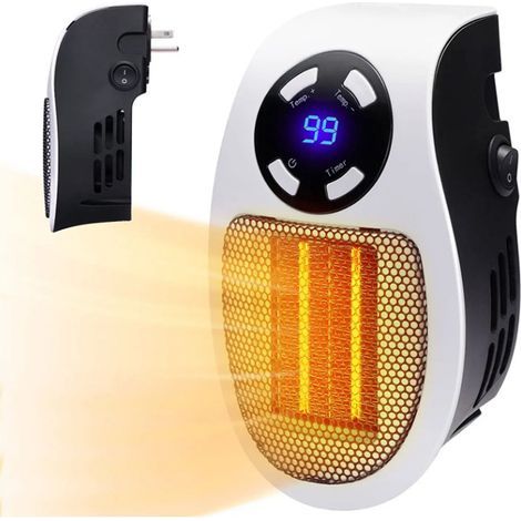 Stück Keramik-Heizlüfter 500 W, geräuscharm, Mini-Energiespar-Elektroheizung mit Thermostat, Zusatzheizung für Badezimmer, Schlafzimmer (1/5)