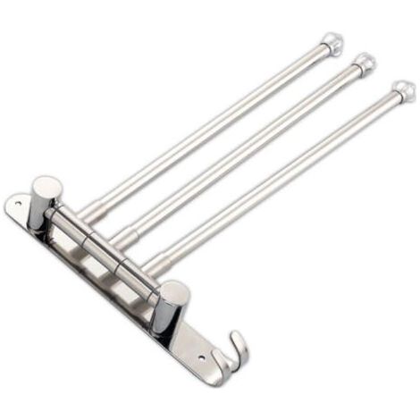 Porte-Serviettes 3 Barres Auto-Adhésif - 35 cm - Acier Inoxydable Brossé - Installation sans Perçage - Adhésif Puissant - Salle de Bain Moderne - Montage Facile (1/5)