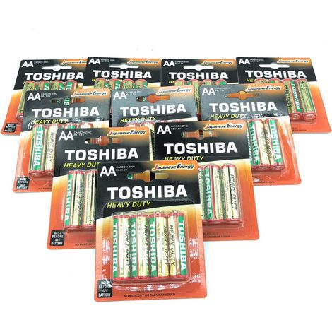 40 Batterie Stilo Zinco Carbone Toshiba In 10 Confezioni Da 4 Pile AA 1.5V R6 (1/4)