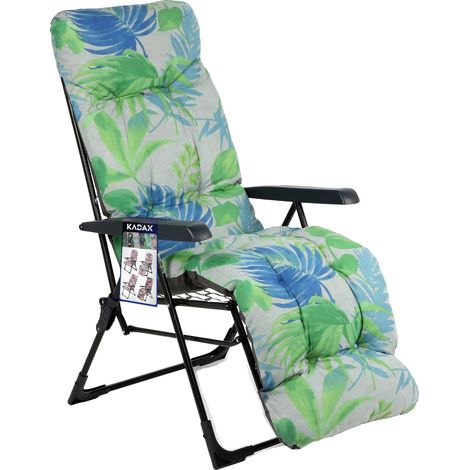 Chaise de jardin, cadre en acier thermolaqué, position réglable, charge maximale 110 kg (1/5)