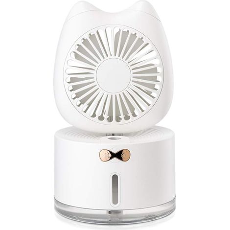 Mini ventilateur rechargeable USB de refroidissement de bureau (blanc)