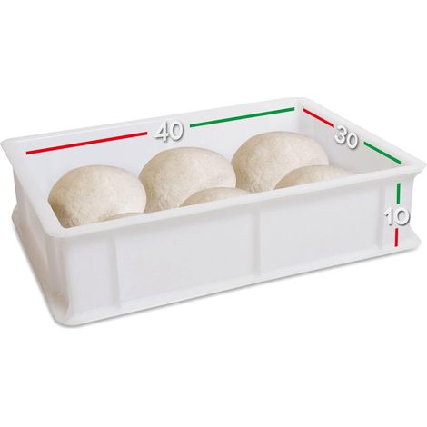 1 bac à levain, boîte de rangement en plastique polyéthylène, porte-pâte à pizza, pain superposable, 12 litres, fabriqué en Italie, 30 x 40 x 10 cm (bac uniquement) (1/5)