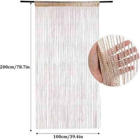 Rideaux de Perles pour la Porte, 100x200cm Rideaux de Semelle perlées Perles de Cristal Rideau Paillette de Porte Perle Rideau de la Chambre