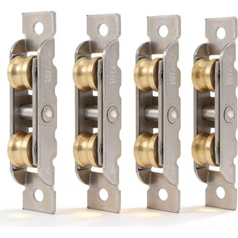 Roulettes pour porte coulissante (lot de 4), roulettes robustes en acier inoxydable, roulements à billes en cuivre de rechange pour porte vitrée. (1/5)