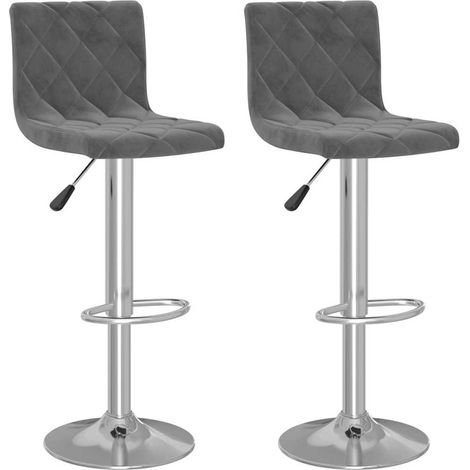 Maison Exclusive - Sedie da Bar 2 pz Grigio Scuro in Velluto (1/5)