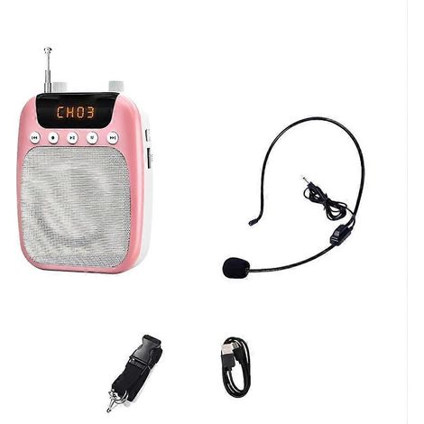 Sprachverstärker mit Mikrofon-Headset, 2500 mAh Akku, wiederaufladbar, unterstützt kabelloses Kabel