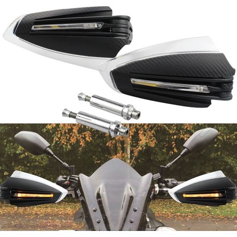 Motorcycle accessories: LED handguards with lights, windshield handguards for off-road vehicles, safety equipment, foldable anti-fall handguards
