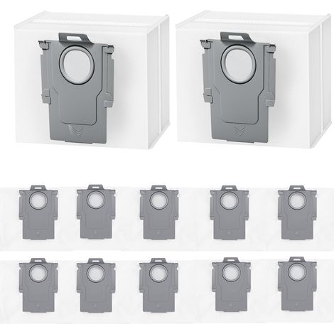 Lot de 12 sacs à poussière pour aspirateurs robots Roborock Q5+, Q5 Max+, Q5 DuoRoller+, Q5 Pro+, Q7+ Max+/M5+/L5+, Q8 Max+, S8+, S8 Pro Ultra, S7 MaxV/Max Ultra, Q10 S5+/X5+,sac grande capacité 3,6 L (1/5)