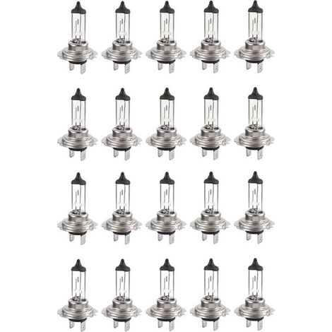 20 pièces Ampoule halogène Led 12 V H7 55 W, Durable Ampoule blanche chaude Feux de route/feux de croisement pour voiture (1/4)