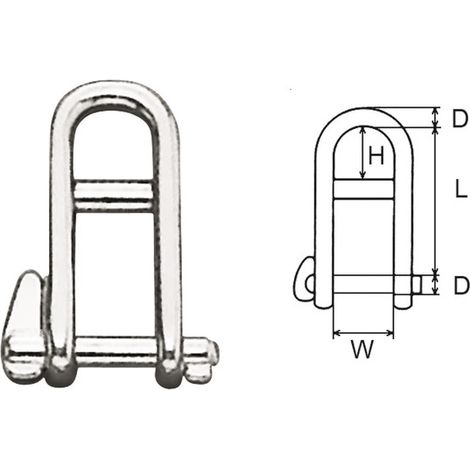 Manille inox auto/bar - ORANGEMARINE - 6 mm (1/2)
