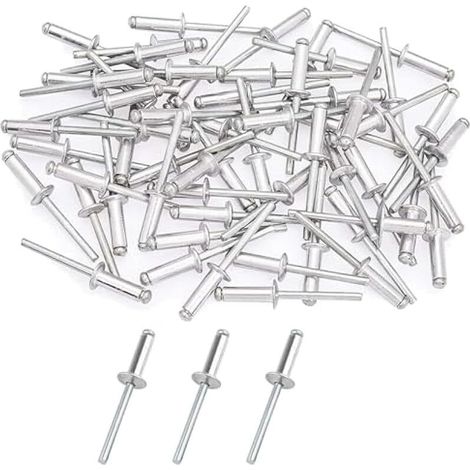 Lot de 50 rivets aveugles en alliage d'aluminium de qualité industrielle pour différentes pièces métalliques