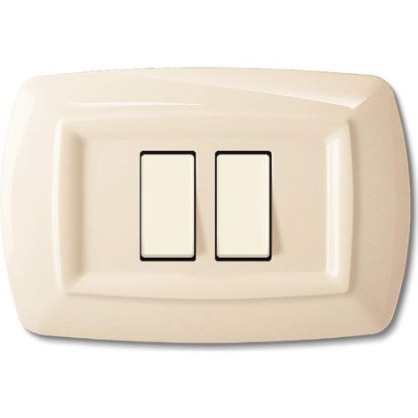 Placca Tondo' 2 Mod. Ravvicinati Avorio (Elettrocanali Cod. Ecl2597A)