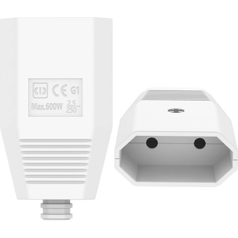 Prise Femelle Euro Couplage Schuko Plat 250V IP20, 2pcs Caoutchouc Prise Femelle, Connecteur Europe Fiche Plate à Contact de Protection, Convient à Utilisation Int (1/5)