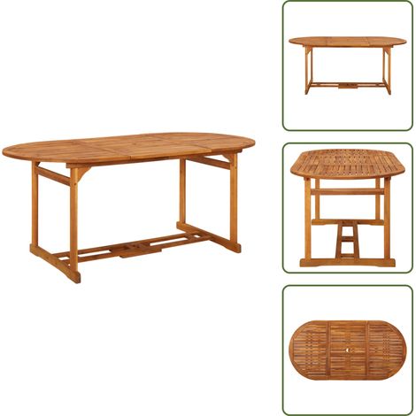 Garten-Esstisch 180x90x75 cm Massivholz Akazie - Holztisch - Esstisch - Gartenmöbel - Akazienholz - Outdoortisch (1/5)