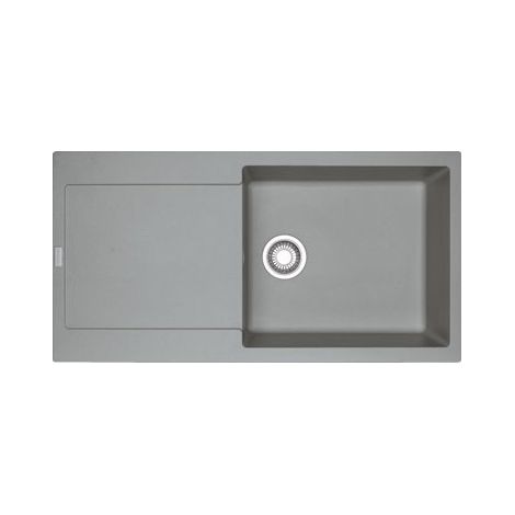 Franke – Évier Fragranit 1 cuve 1 égouttoir 970x500mm – Résistant aux chocs et aux rayures – Traitement antibactérien Sanitized – Coloris Stone